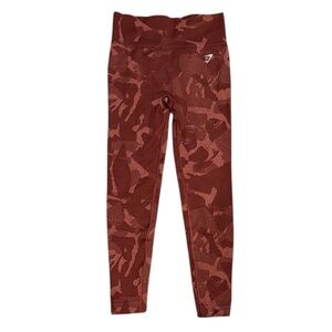 Gymshark | Maroon Camo High-Waist Leggings